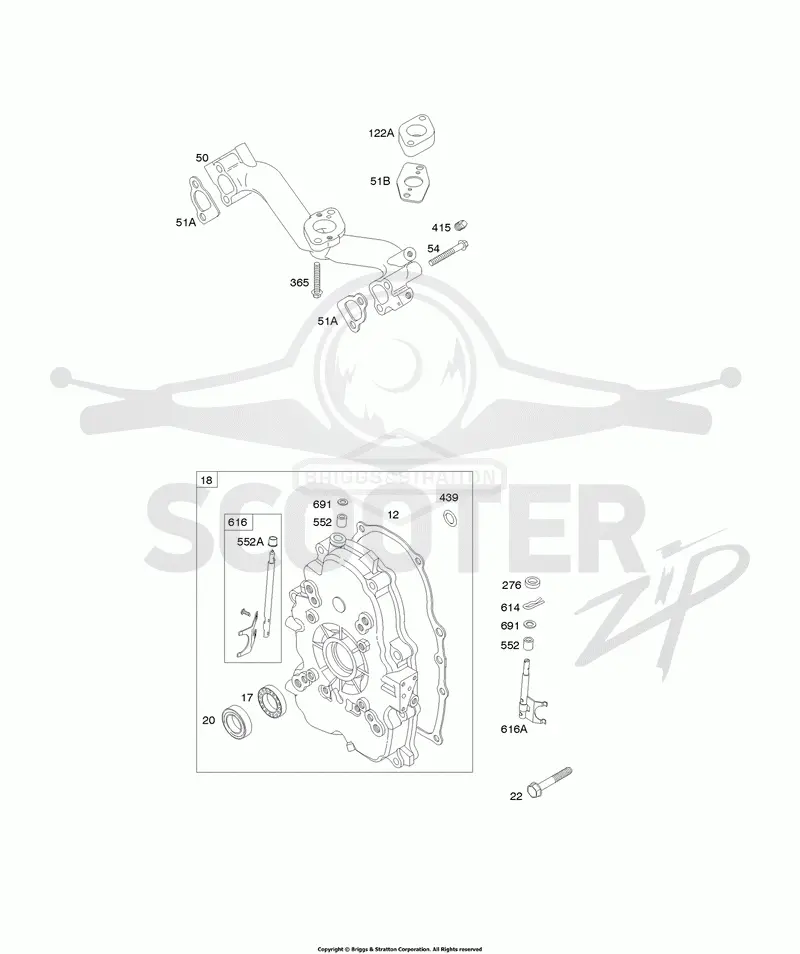 Crankcase Cover, Intake Manifold