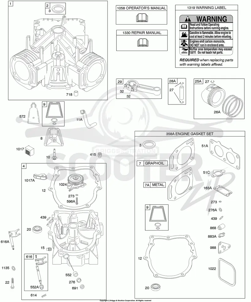 Cylinder, Engine Sump, Gasket Set - Engine, Piston, Rings, Connecting Rod