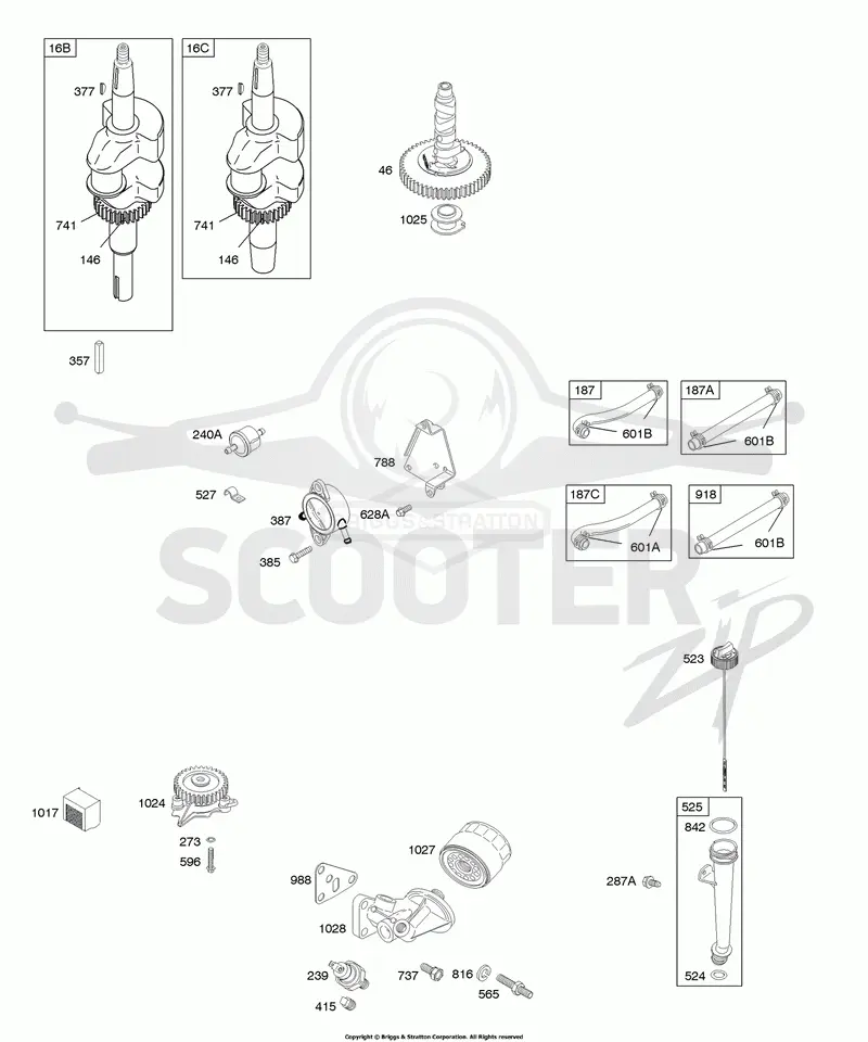 Camshaft, Crankshaft, Fuel Supply, Lubrication