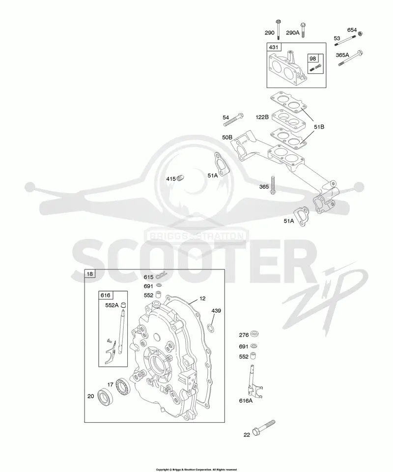 Crankcase Cover, Intake Manifold