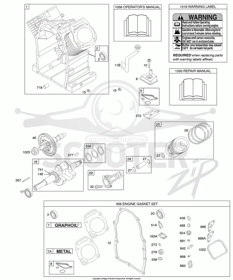 Camshaft, Crankshaft, Cylinder, Gasket Set - Engine, Piston, Rings, Connecting Rod