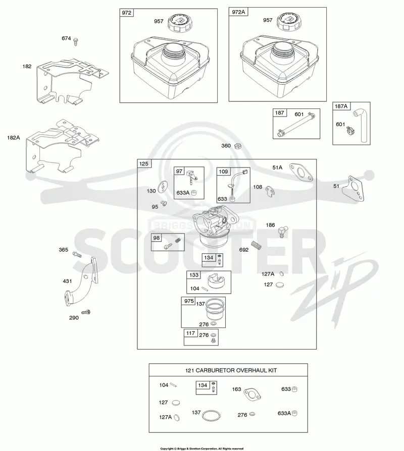 Carburetor, Carburetor Overhaul Kit, Fuel Supply