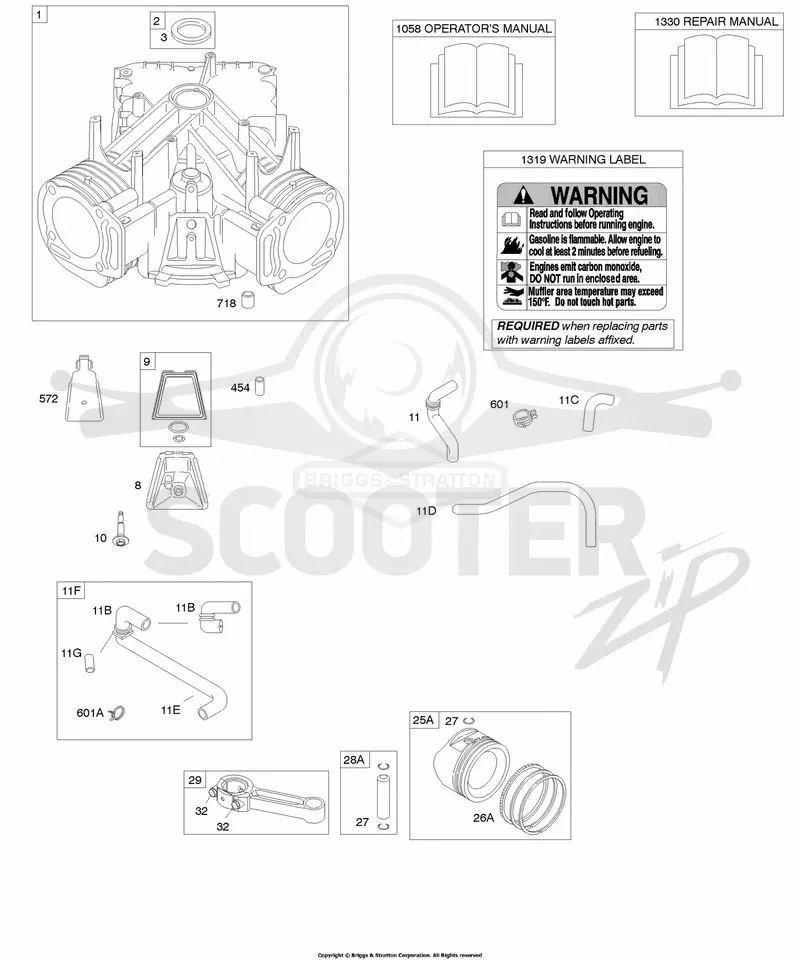 Cylinder, Piston/Rings/Connecting Rod