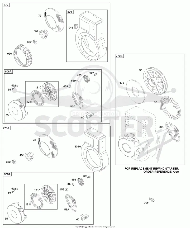 Rewind Starter/Blower Housing