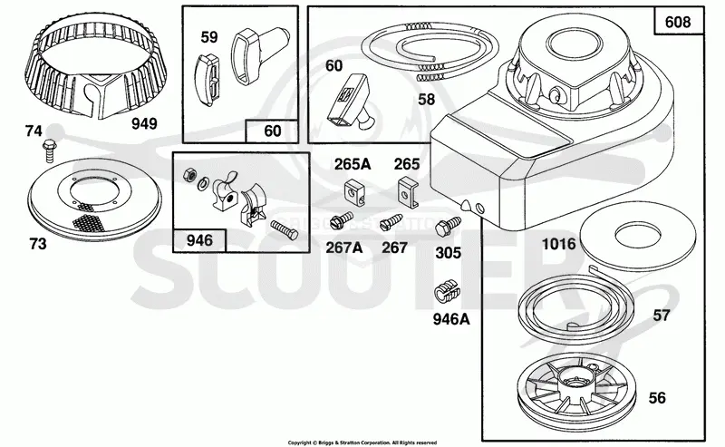Blower Hsg., Rewind Assembly