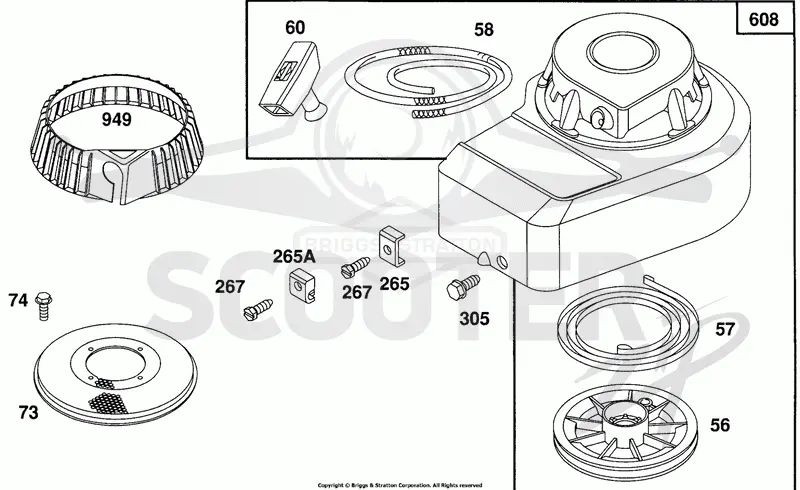 Blower Hsg., Rewind Assembly
