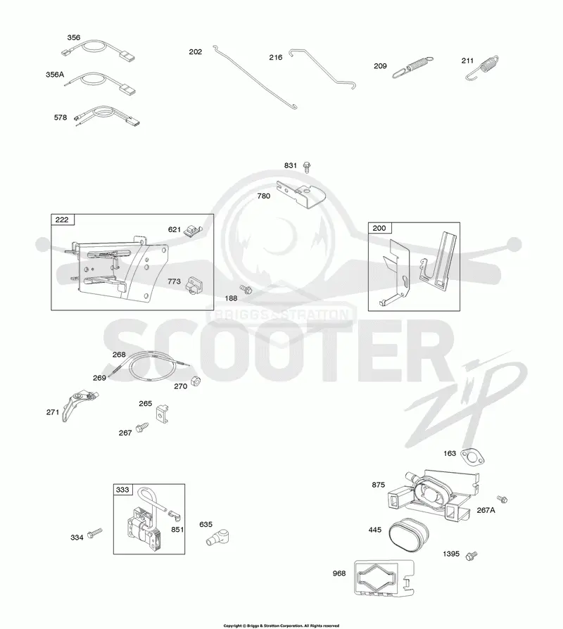 Air Cleaner, Controls, Governor Spring, Ignition