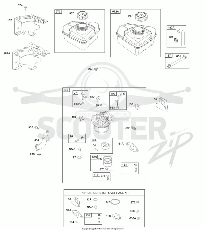 Carburetor, Carbutetor Overhaul Kit, Fuel Supply