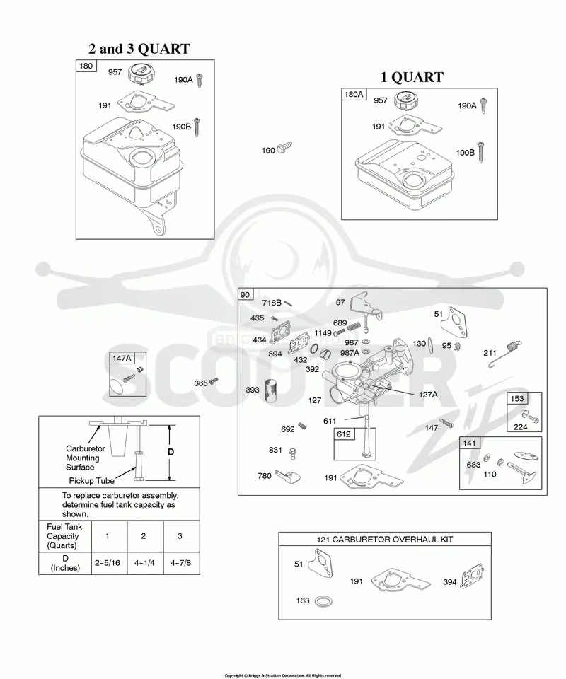 Carburetor, Carburetor Overhaul Kit, Fuel Supply
