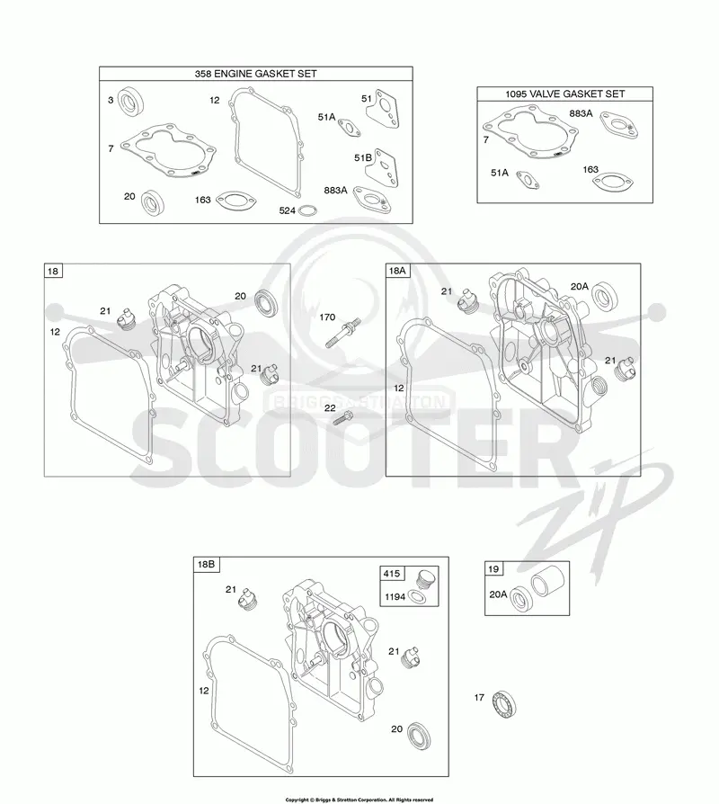 Crankcase Cover/Sump, Gasket Set - Engine, Gasket Set - Valve