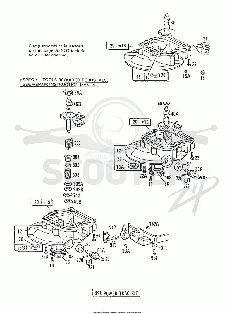 (3) Sump Base Assemblies