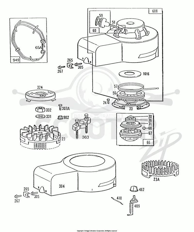 Blower Hsg,Rewind,Vert Pull