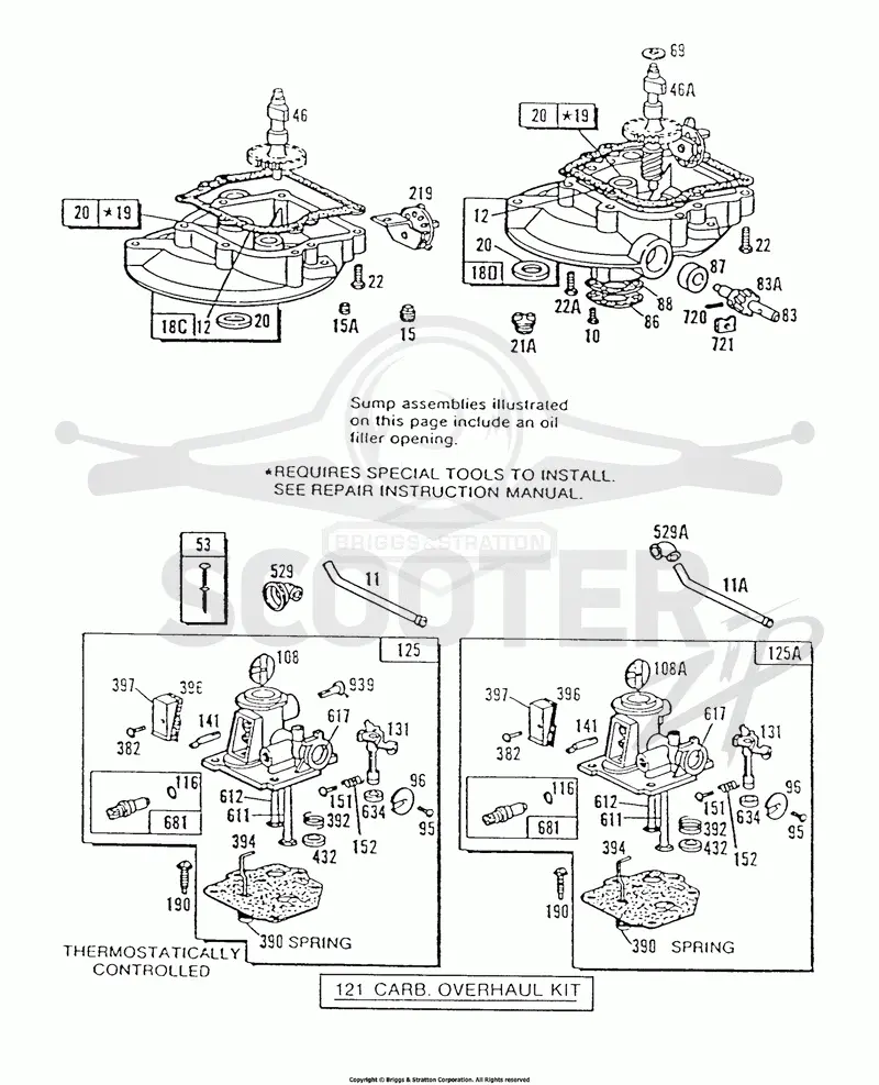 (2)Sump Base Assy,(2) Carbs.