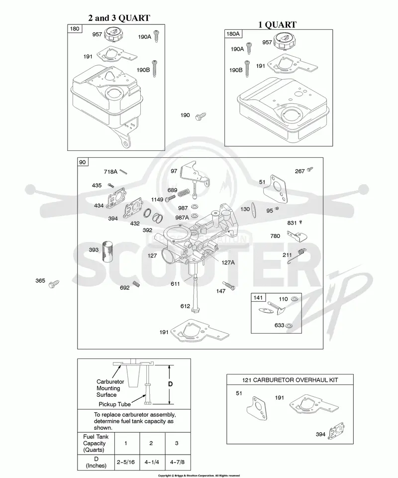 Carburetor, Carburetor Overhaul Kit, Fuel Supply