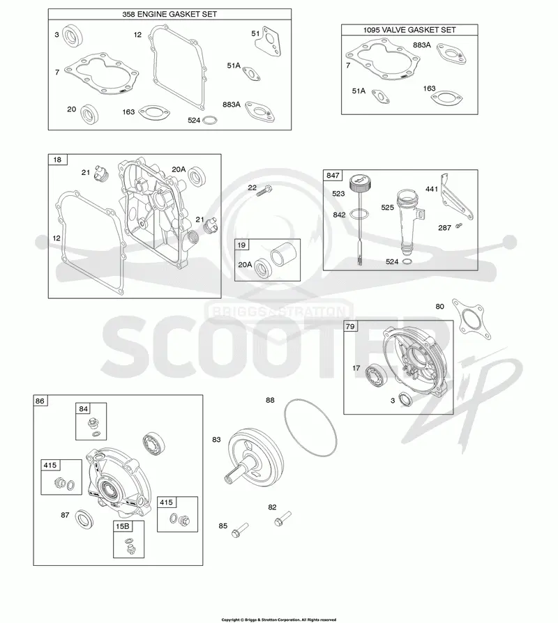 Crankcase Cover/Sump, Gear Reduction, Lubrication, Gasket Set - Engine, Gasket Set - Valve