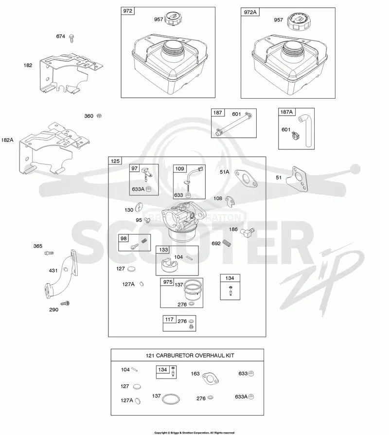 Carburetor, Carbutetor Overhaul Kit, Fuel Supply