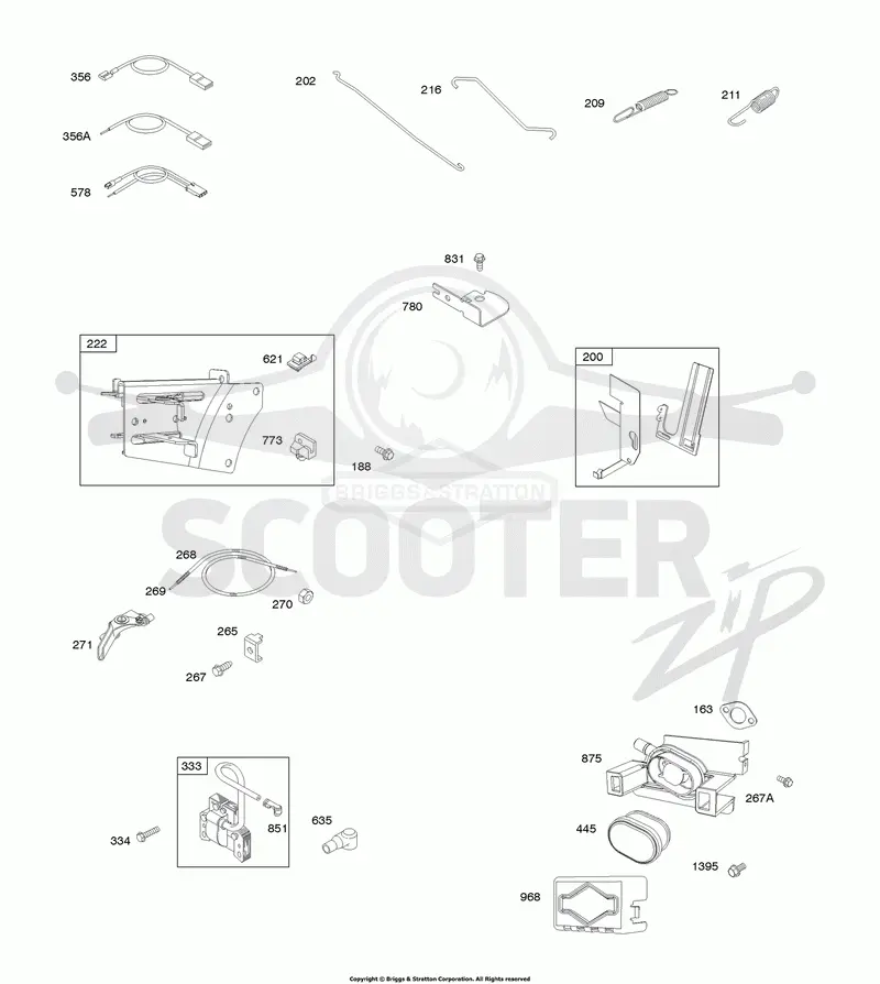 Air Cleaner, Controls, Governor Spring, Ignition