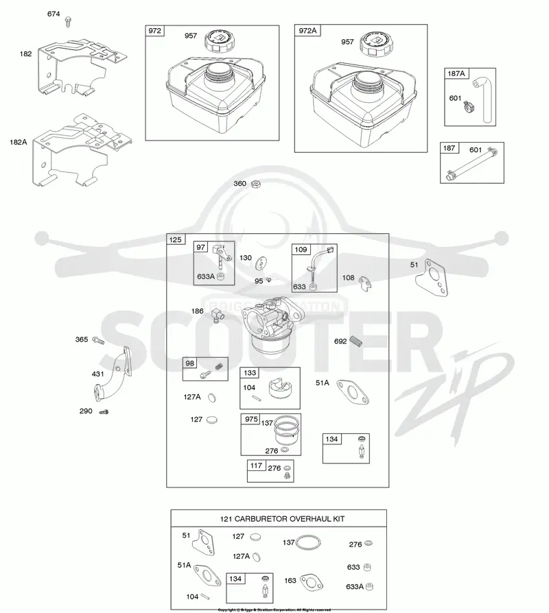 Carburetor, Carburetor Overhaul Kit, Fuel Supply