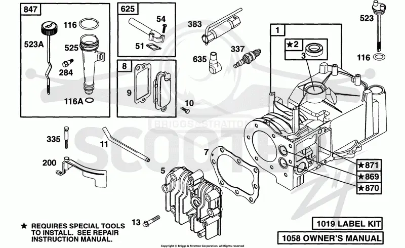 Cylinder, Head, Oil Fill