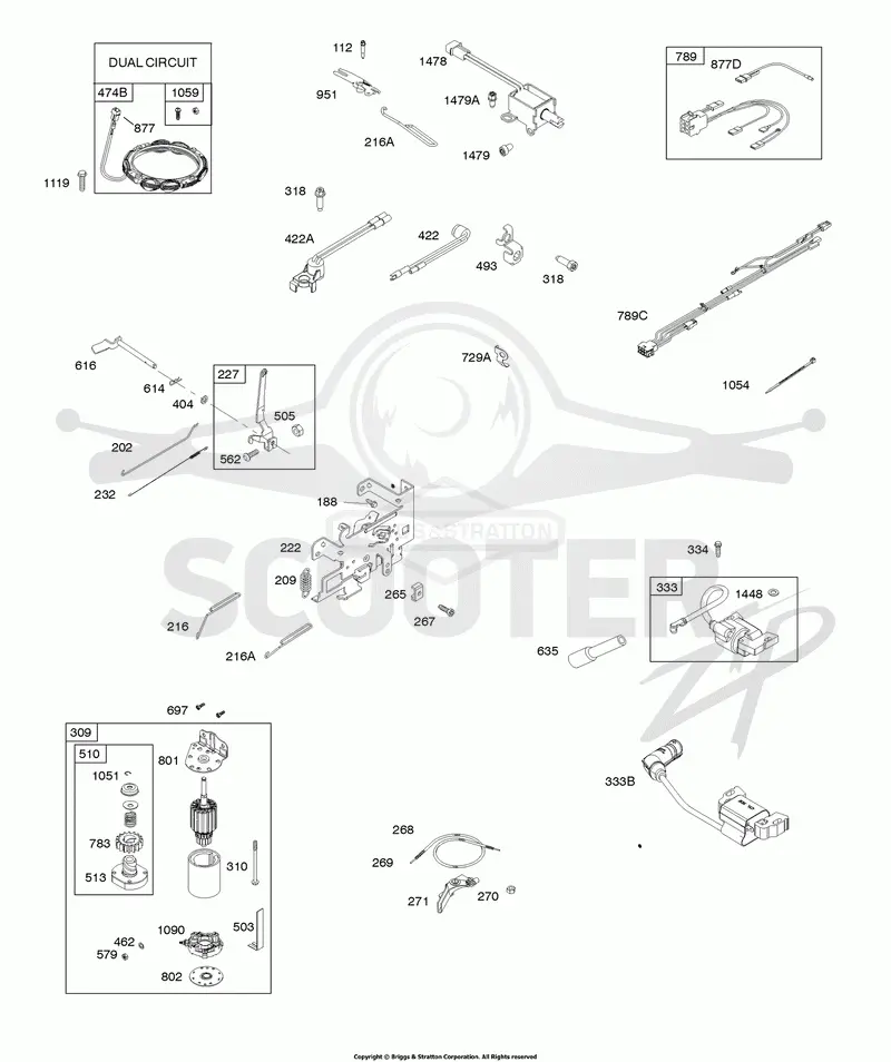 Alternator, Controls, Electric Starter, Governor Spring, Ignition, Ready Start System