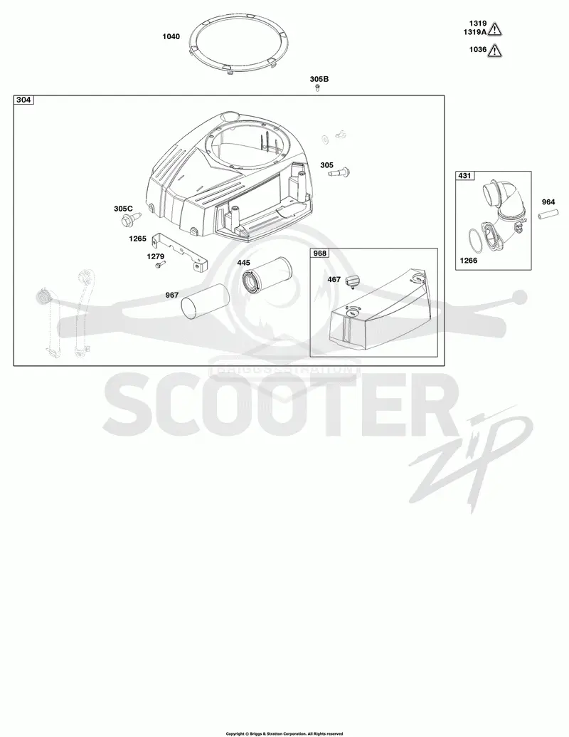Blower Housing and Air Cleaner Group