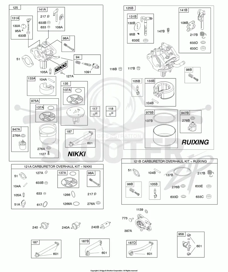 Carburetors, Carburetor Overhaul Kits, Fuel Supply