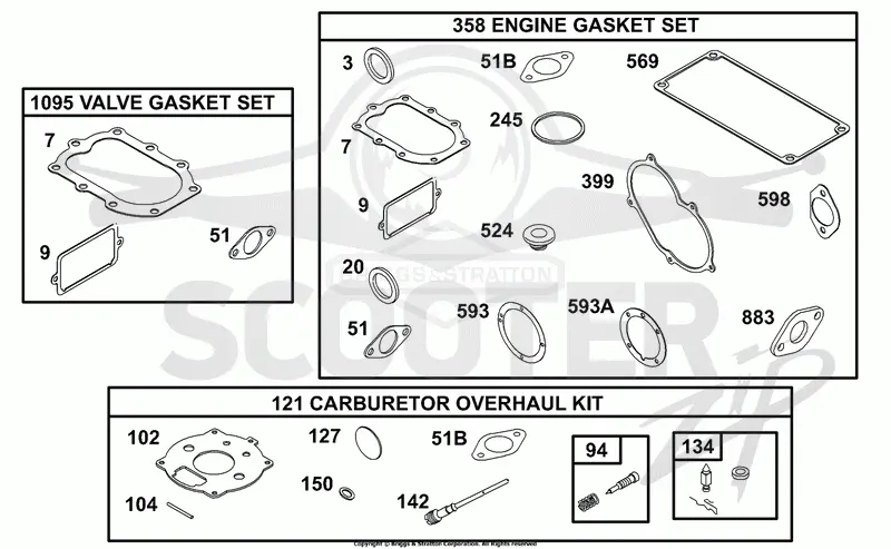 Engine, Carburetor, Valve Gasket Sets