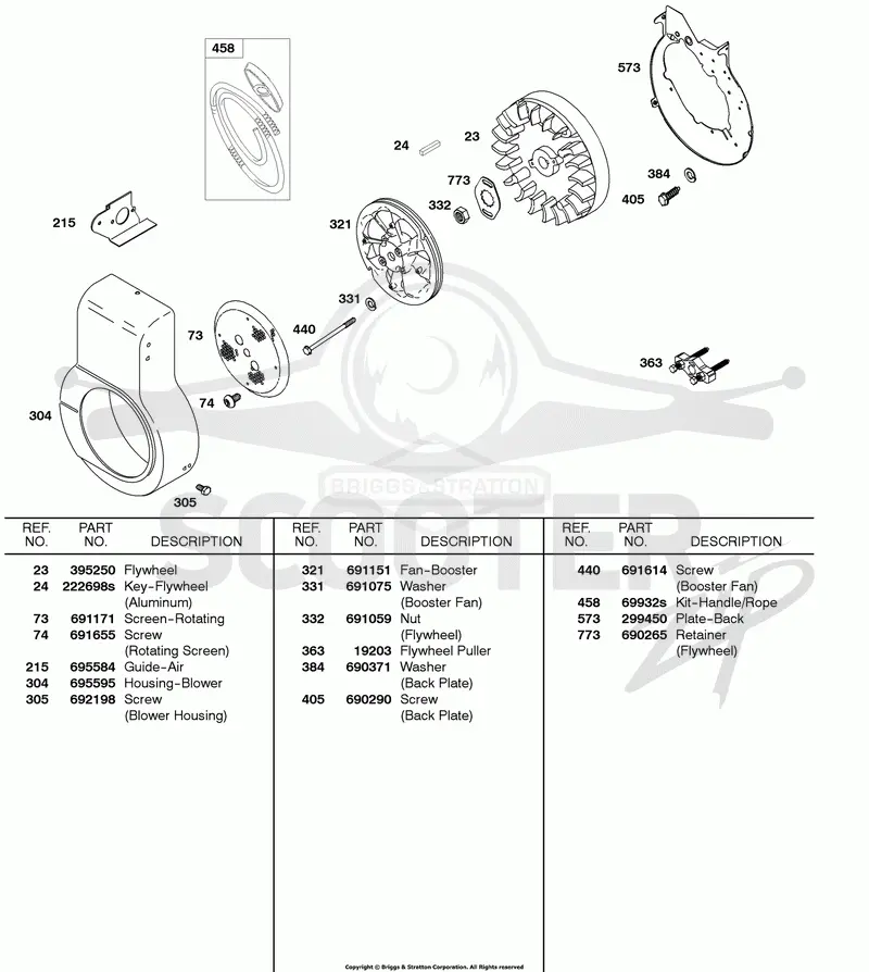Blower Housing, Fan Booster, Flywheel