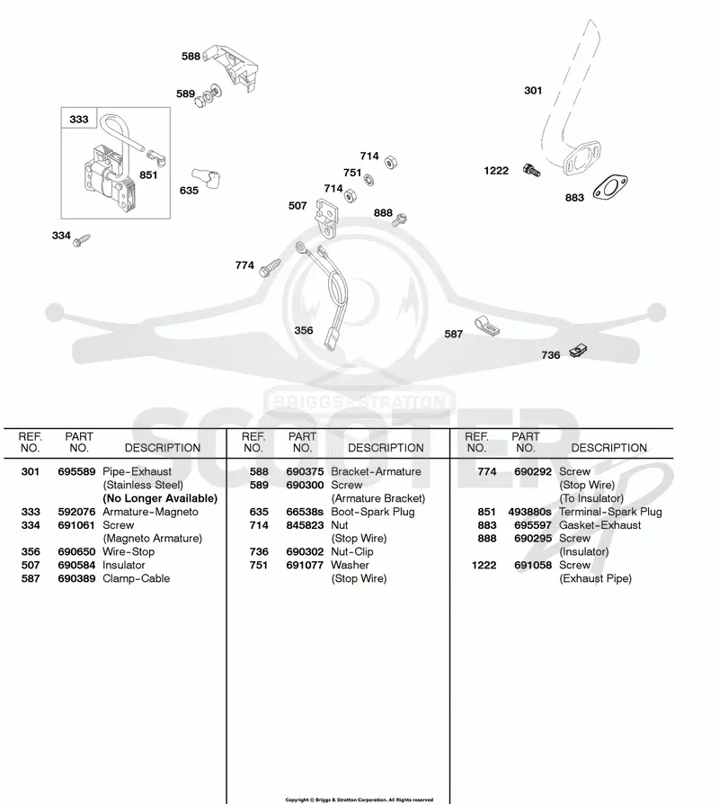 Ignition, Insulator, Wires, Exhaust Pipe