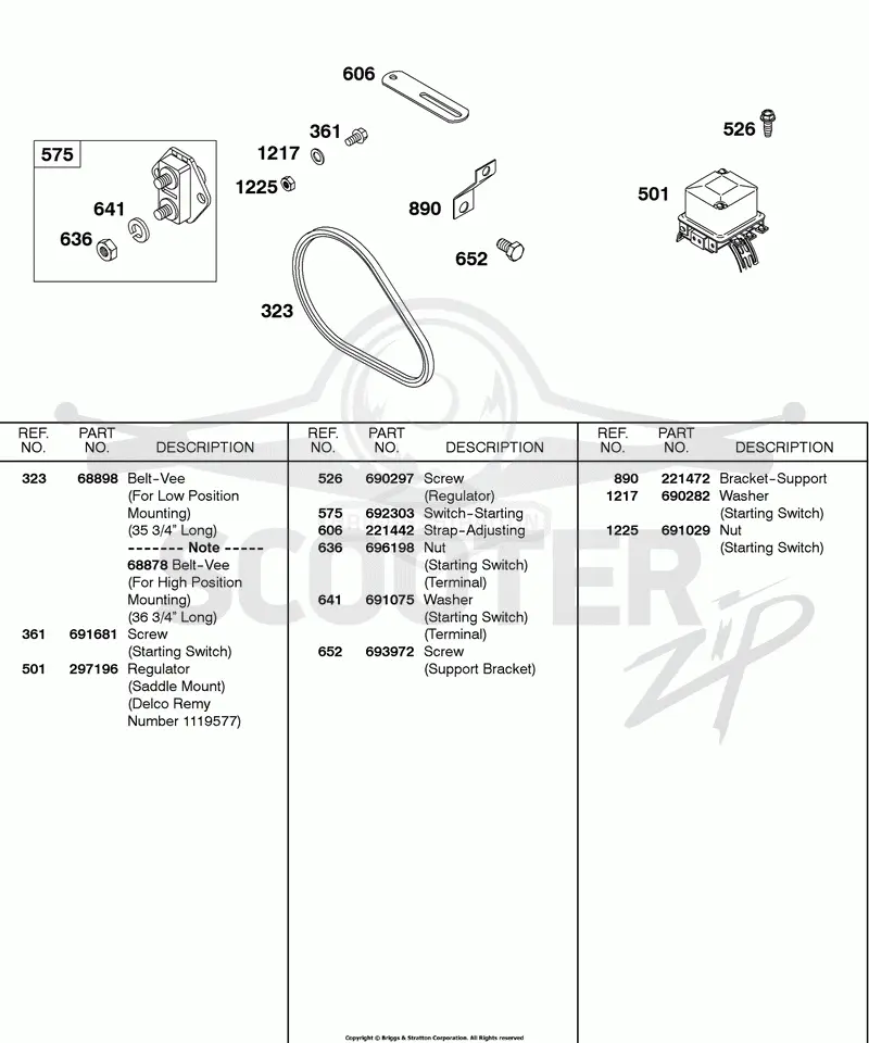 Regulator, Vee Belt