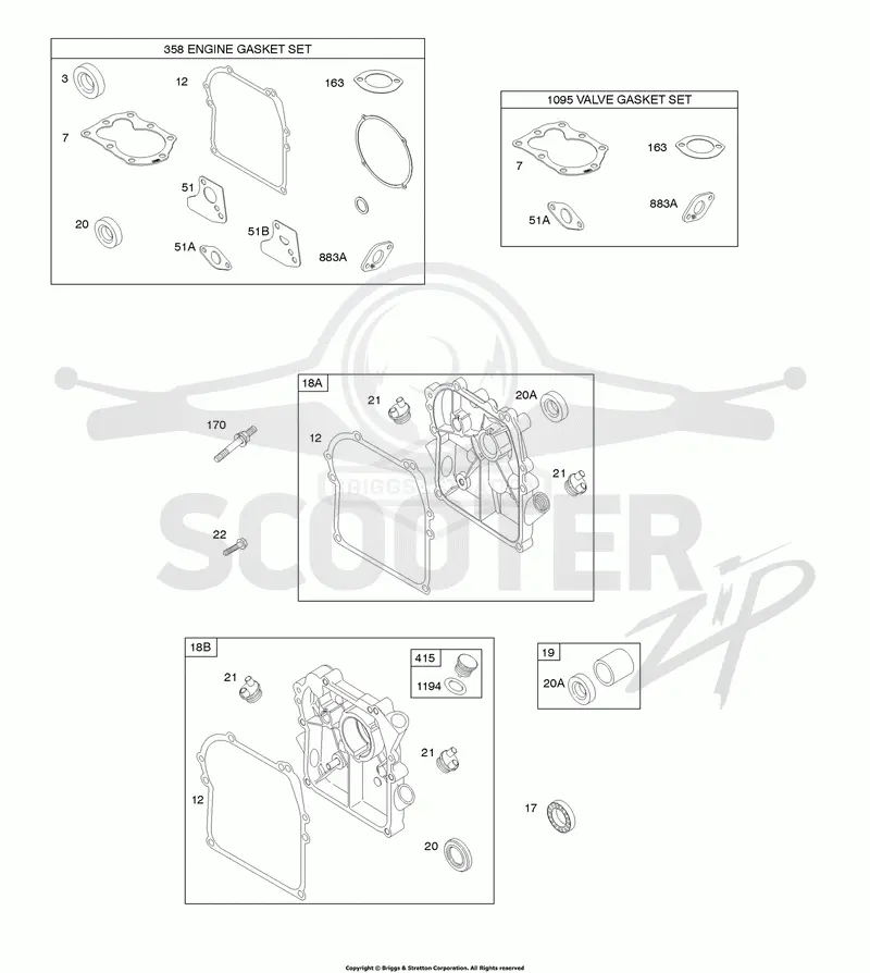 Crankcase Cover/Sump, Gasket Set - Engine, Gasket Set - Valve