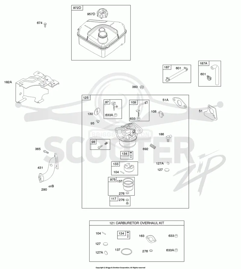 Carburetor, Carburetor Overhaul Kit, Fuel Supply