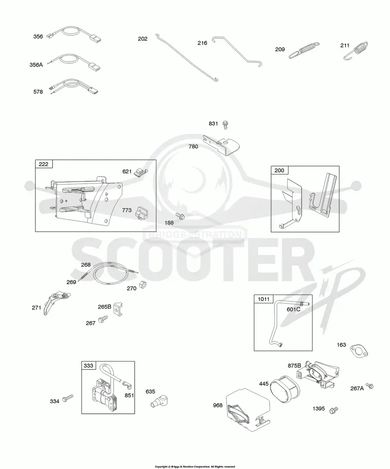 Air Cleaner, Controls, Governor Spring, Ignition