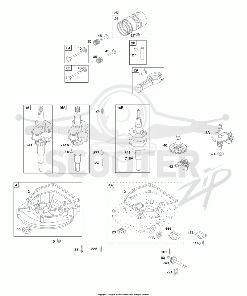 Camshaft, Crankcase Cover/Sump, Crankshaft, Piston/Rings/Connecting Rod