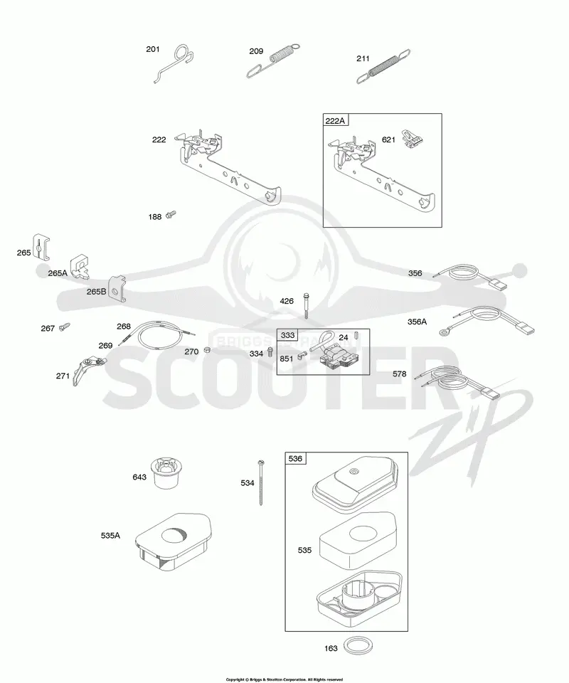 Air Cleaner, Controls, Governor Spring, Ignition