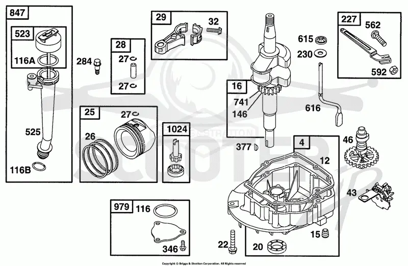 Sump Base, Piston Grp, Gears