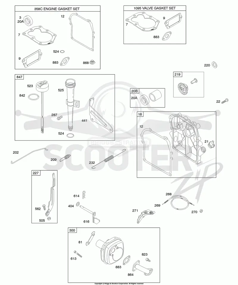 Control, Crankcase Cover/Sump, Exhaust System, Gasket Set - Engine, Gasket Set - Valve, Governor Spring, Lubrication