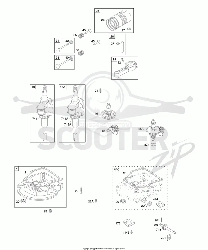 Camshaft, Crankcase Cover/Sump, Crankshaft, Piston/Rings/Connecting Rod
