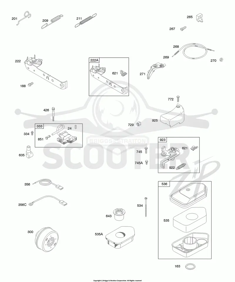 Air Cleaner, Brake, Controls, Governor Spring, Exhaust System, Ignition