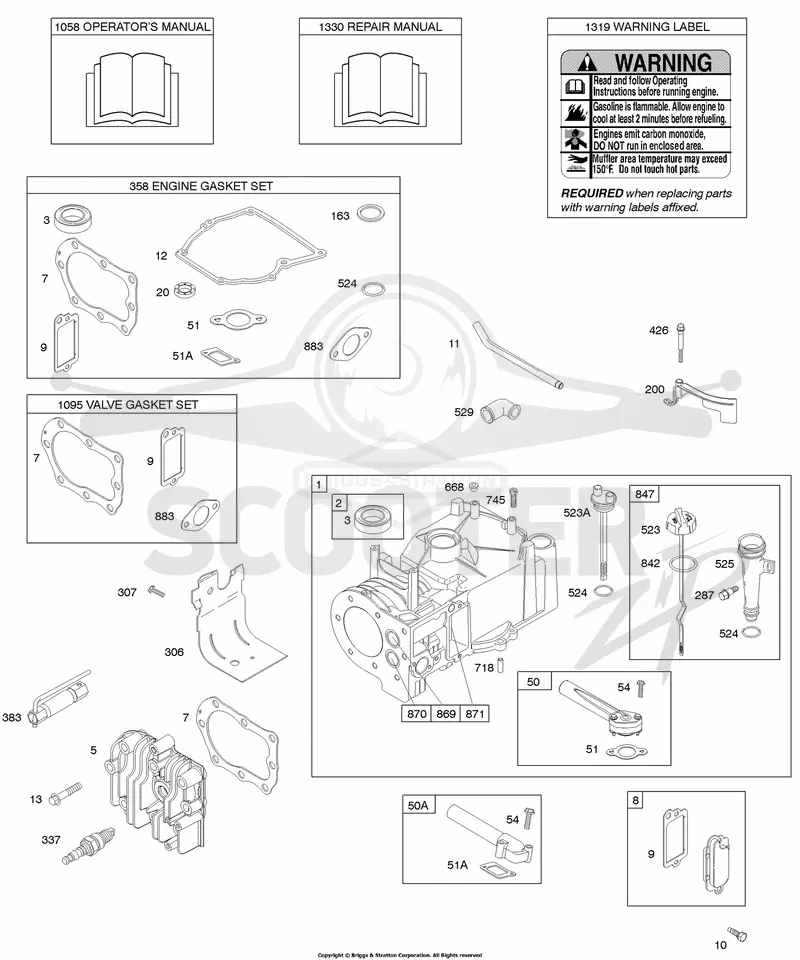 Cylinder, Cylinder Head, Gasket Set - Engine, Gasket Set - Valve, Lubrication