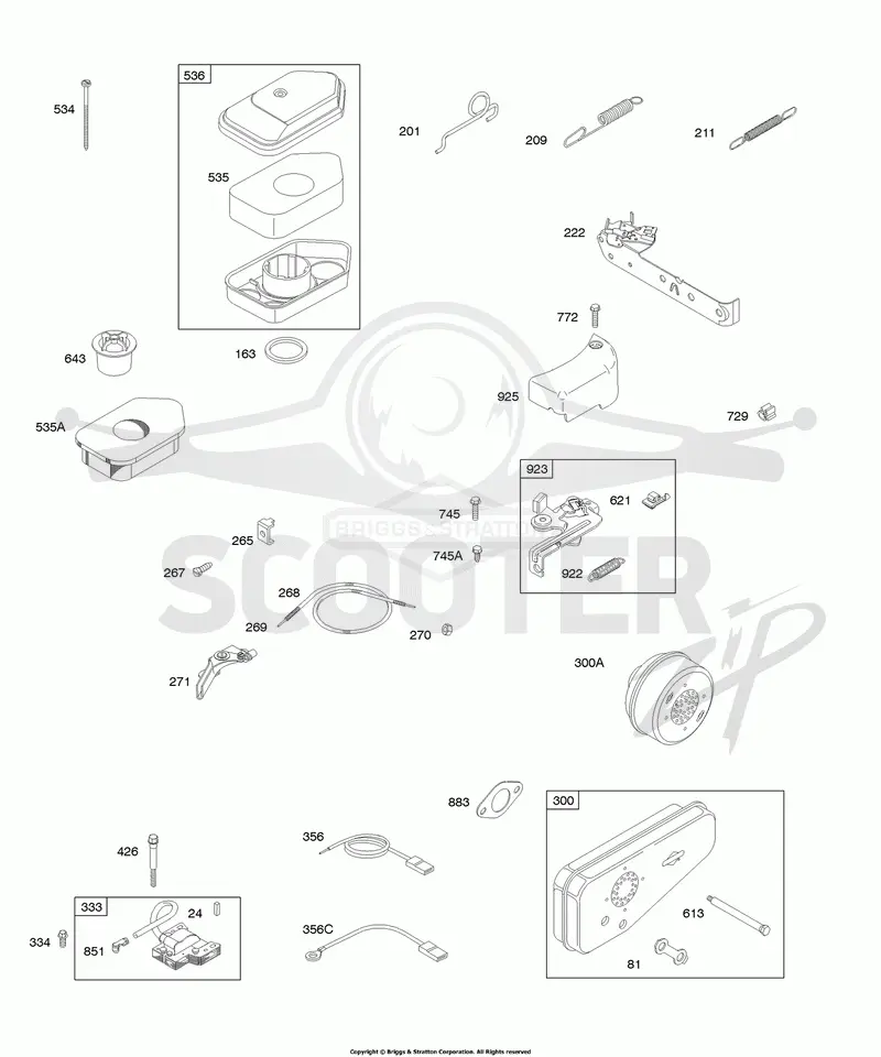 Air Cleaner, Controls, Governor Spring, Exhaust System, Ignition