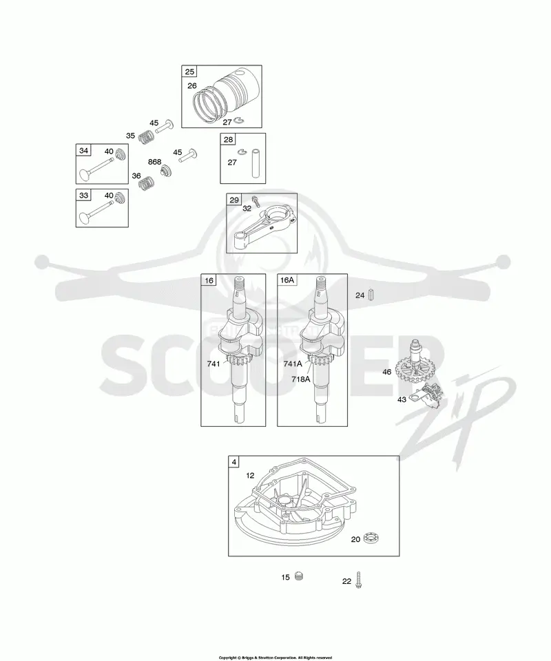 Camshaft, Crankcase Cover/Sump, Crankshaft, Piston/Rings/Connecting Rod