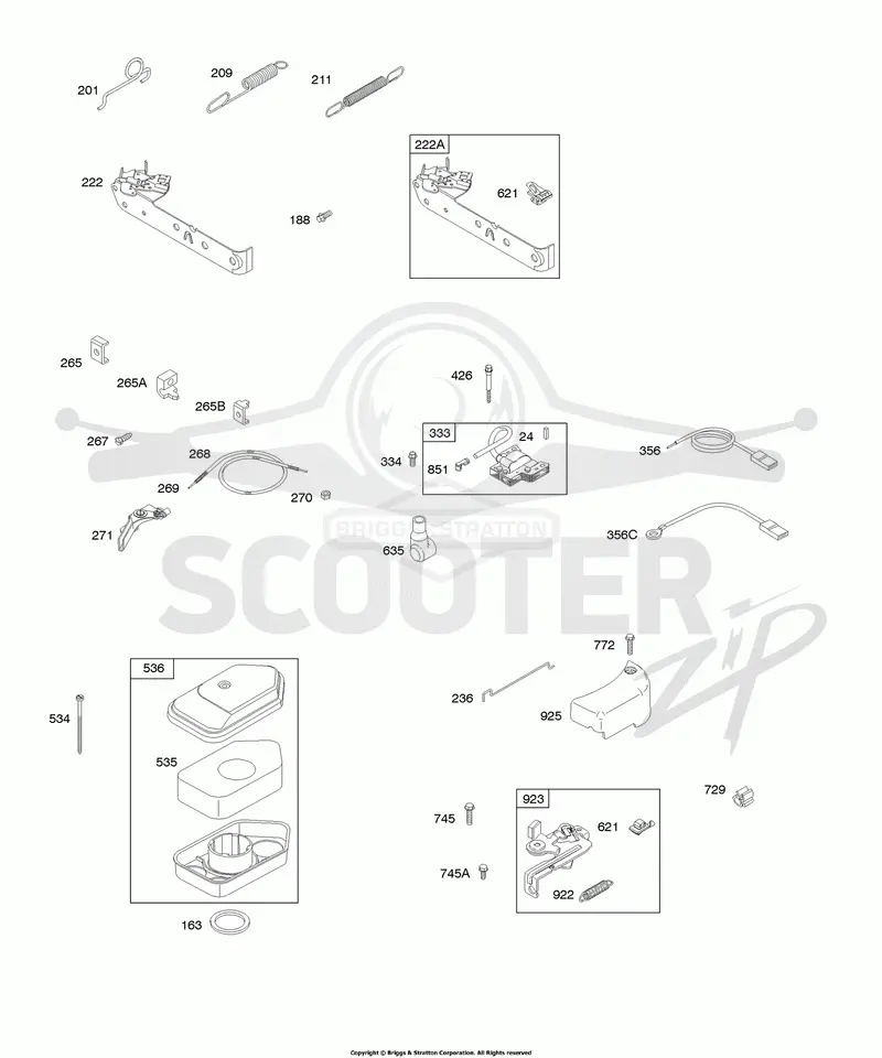 Air Cleaner, Brake, Controls, Governor Spring, Ignition