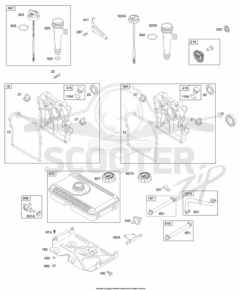 Crankcase Cover/Sump, Oil, Fuel
