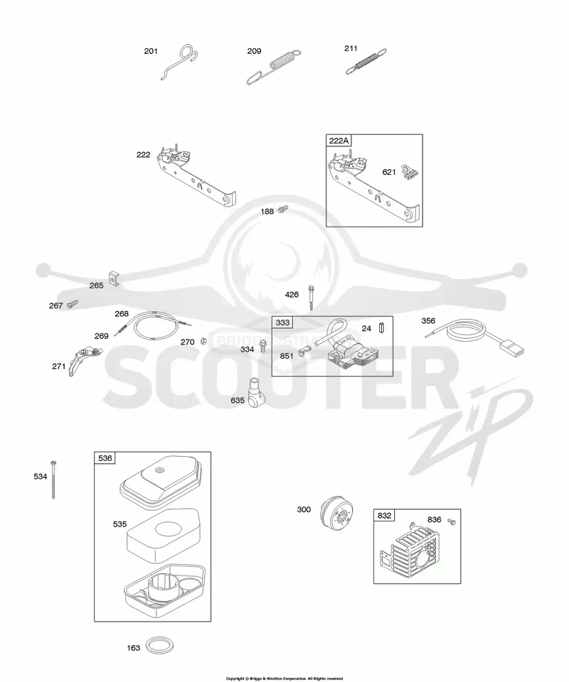 Air Cleaner, Controls, Governor Spring, Exhaust System, Ignition