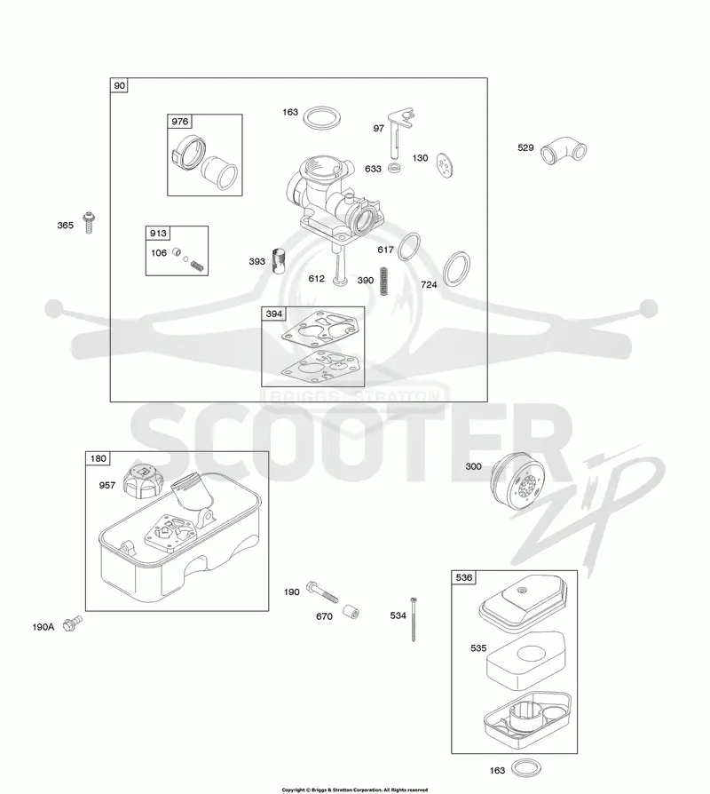 Air Cleaner, Exhaust System, Carburetor, Fuel Supply