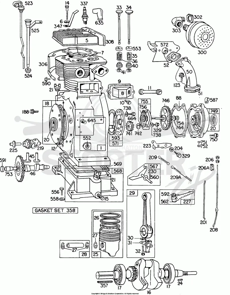 Cyl, Piston, Muffler, CrnkCse
