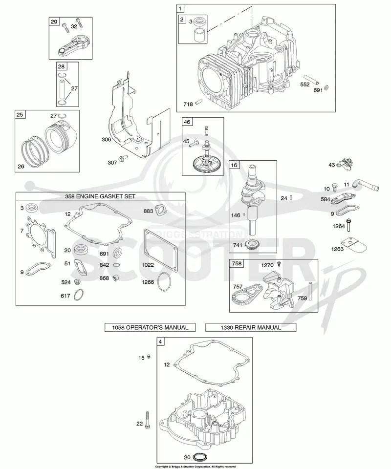 Camshaft, Crankshaft, Cylinder, Engine Sump, Gasket Set - Engine, Piston, Rings, Connecting Rod