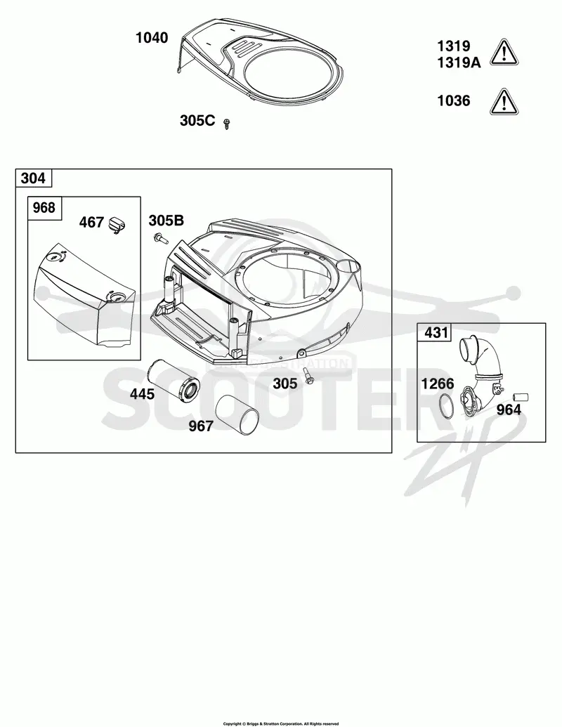Blower Housing and Air Cleaner Group
