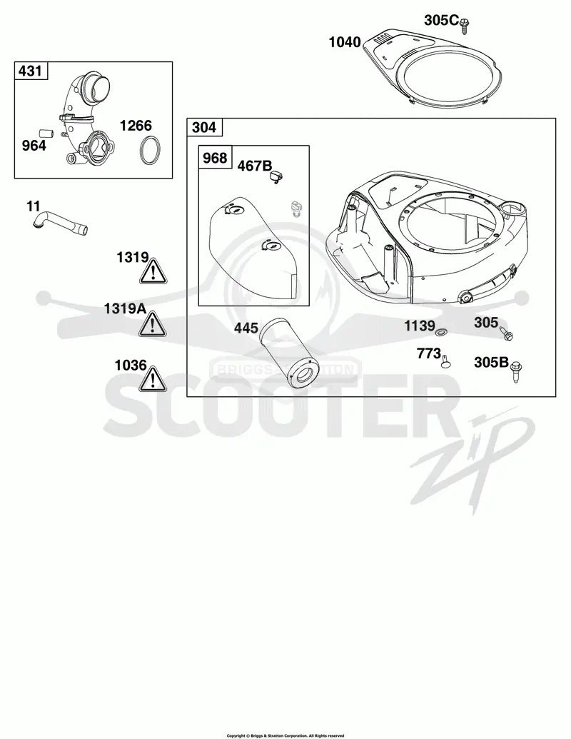 Blower Housing and Air Cleaner Group